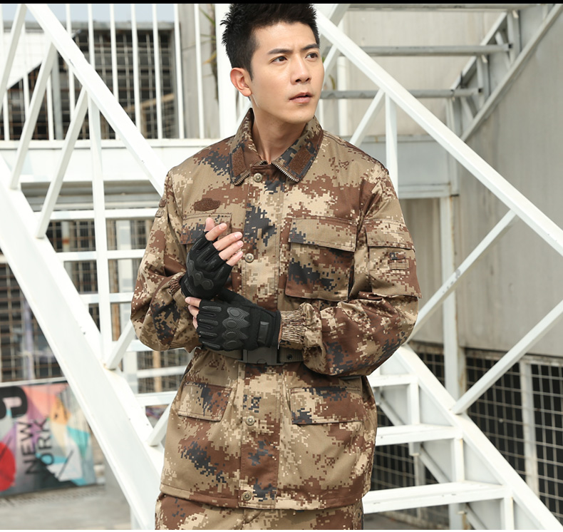 正品配发丛林迷彩服套装夏装军训服男女特种兵林地荒漠迷彩作训服(图8)