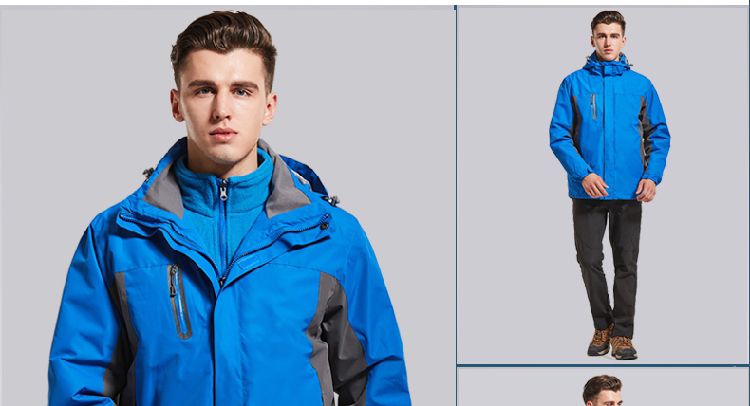 军绿色冲锋衣定制男女潮牌三合一两件套防风防水工作服刺绣印LOGO(图16)