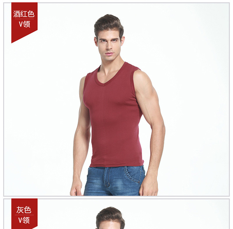 运动背心男士无袖t恤纯棉健身紧身打底砍肩宽肩男夏季青年修身型(图17)