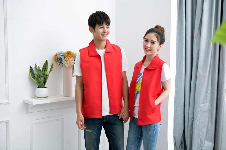 超市商场男女销售员印字工作服马甲志愿者婚庆公司马甲定制logo(图2)