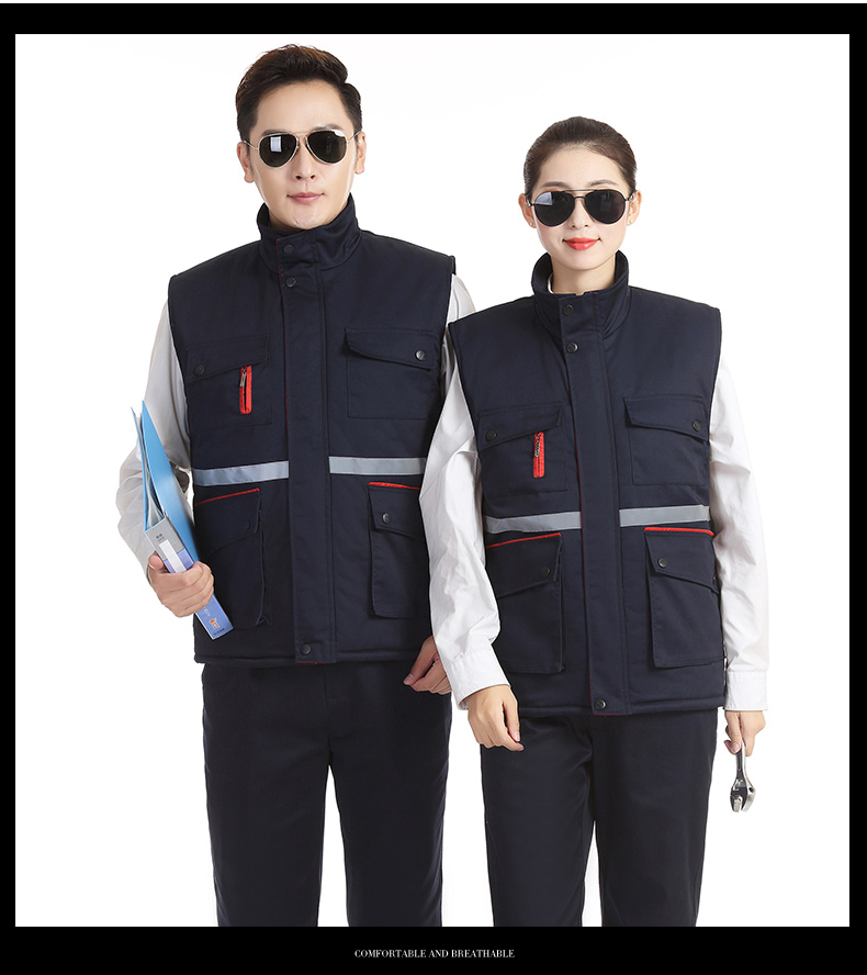 冬季多兜反光条劳保棉马甲(图13)