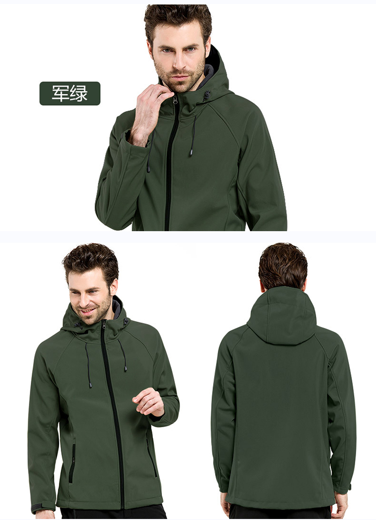 软壳户外单层冲锋衣定制秋冬保暖抓绒运动防风防水外套定做印logo(图14)