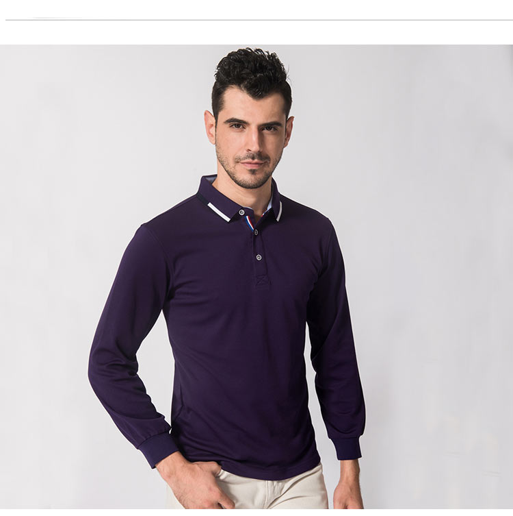 长袖polo衫定制印logo工作服翻领员工班服男女文化广告衫印字定做(图31)