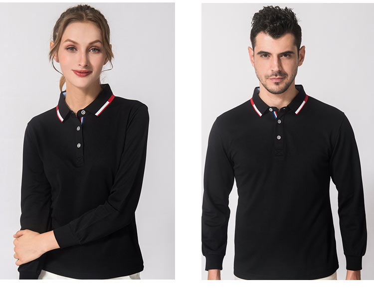长袖polo衫定制印logo工作服翻领员工班服男女文化广告衫印字定做(图23)