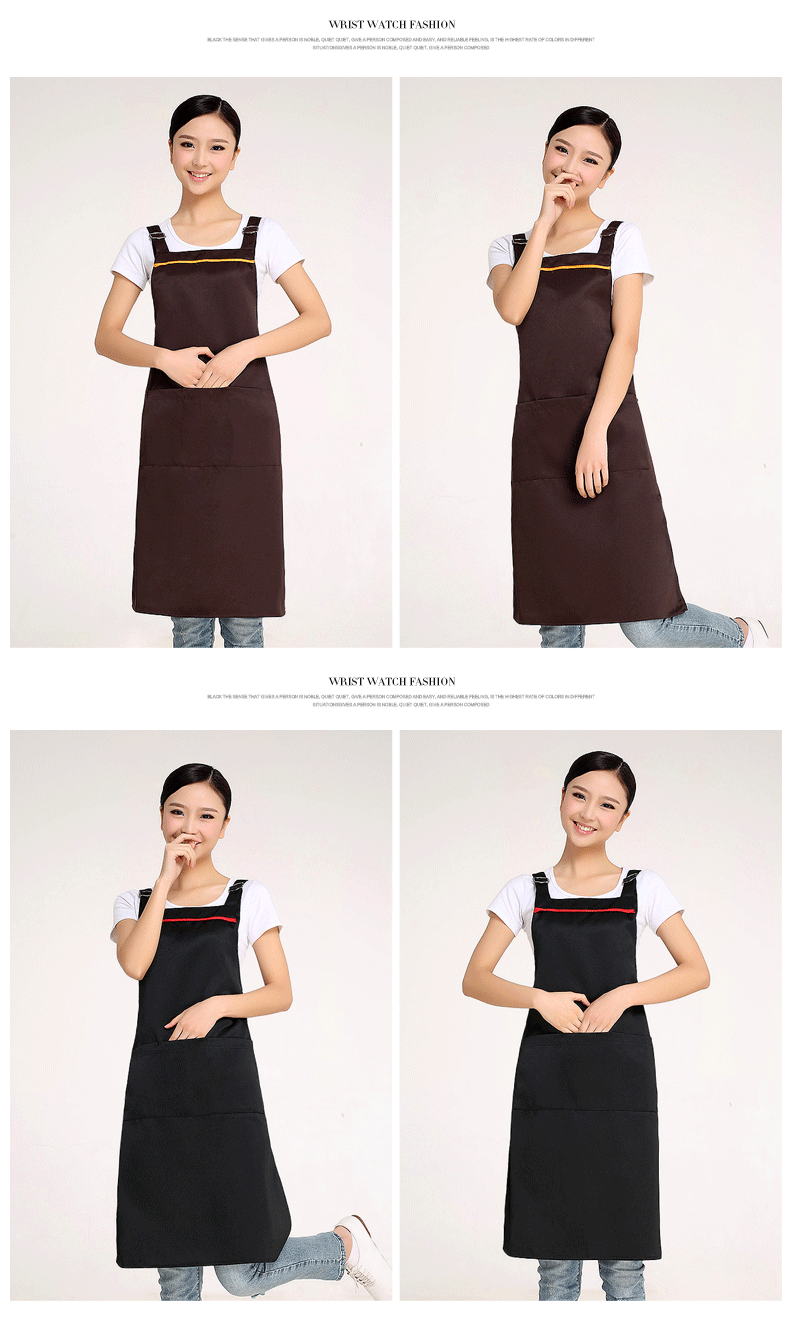 围裙定制logo印字时尚女订做家用超市奶茶店餐饮厨房工作服围腰男(图22)