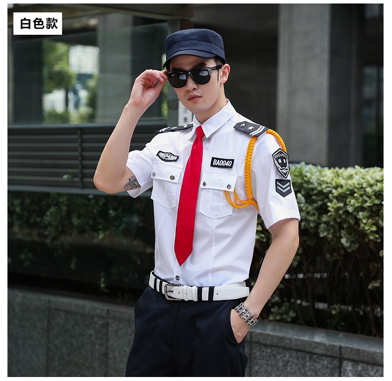 保安服短袖夏装工作服春秋形象岗黑蓝白售楼部房产酒店保安服套装(图13)