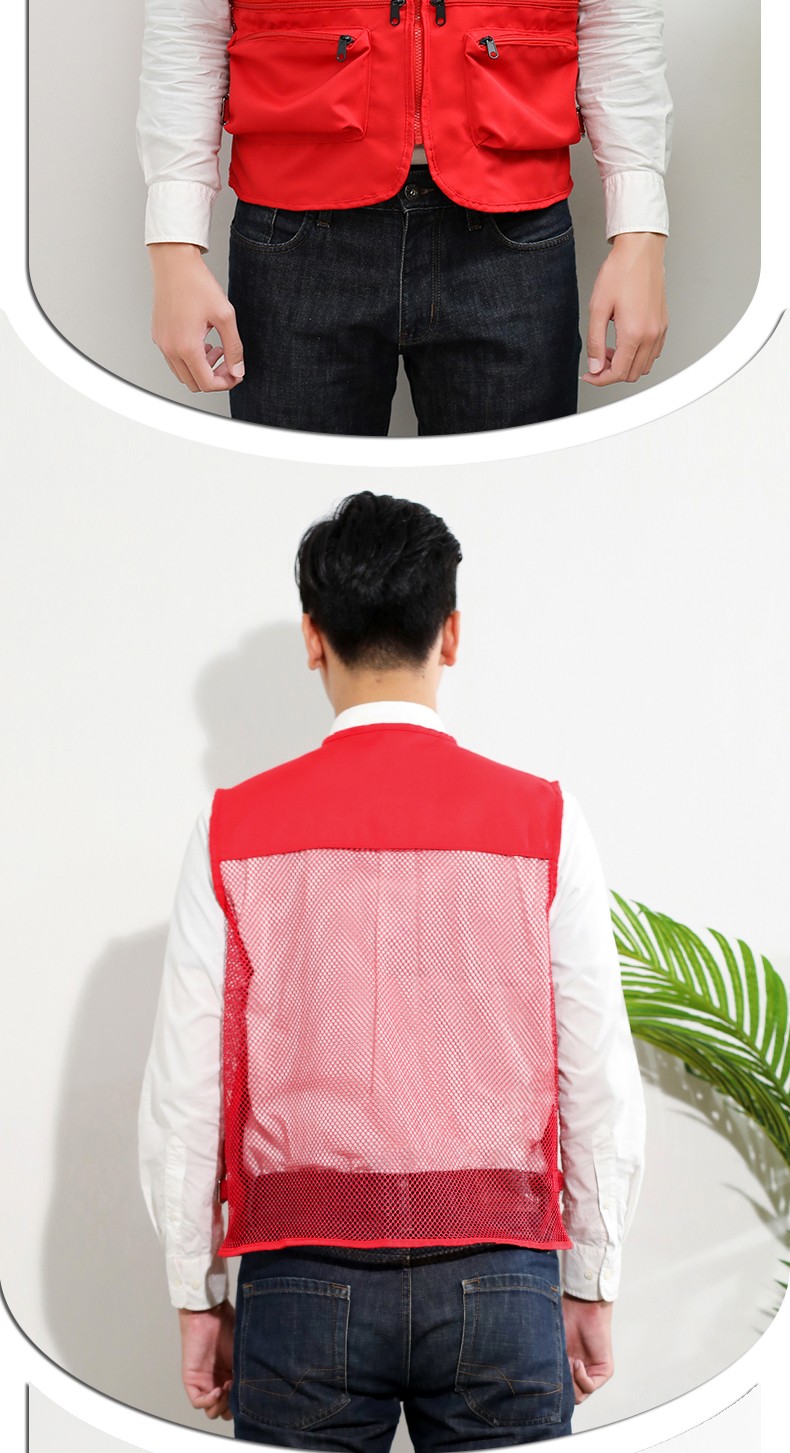 马甲定制_夏季网状多口袋户外摄影工作服工衣工装背心定做印LOGO(图11)