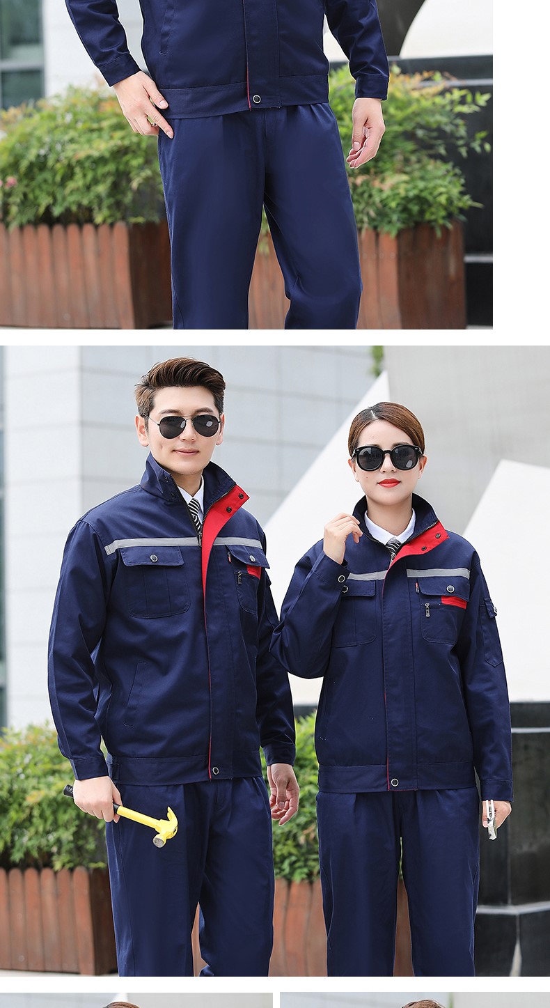 纯棉电焊长袖工作服套装男防烫阻燃厂服耐磨汽修劳保服工程服加厚(图8)