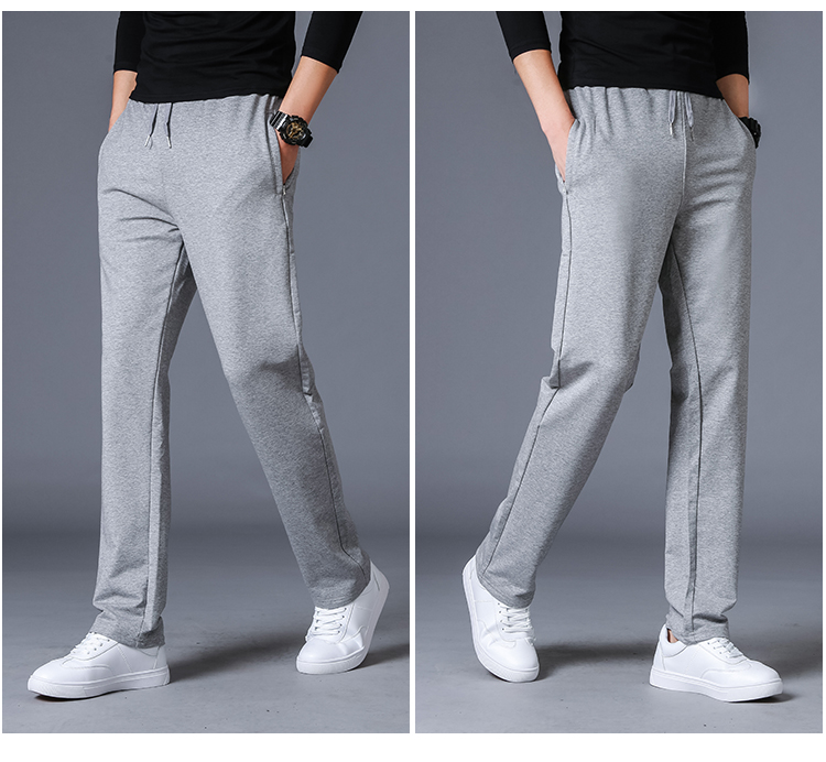 运动裤男休闲裤秋冬季纯棉直筒长裤大码宽松加绒卫裤男春秋跑步裤(图5)