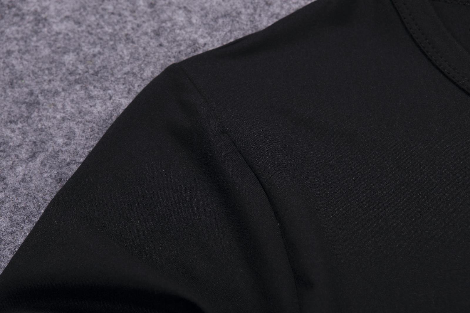 2019夏季男士短袖T恤V领纯色体恤打底衫紧身半袖大码男装纯黑色潮(图31)