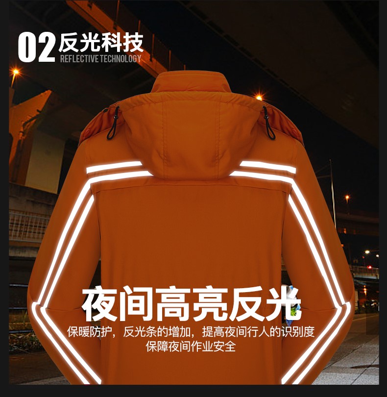 冬季工作服棉衣男劳保服棉服冬天加厚耐磨防寒保暖中长款棉袄套装(图9)