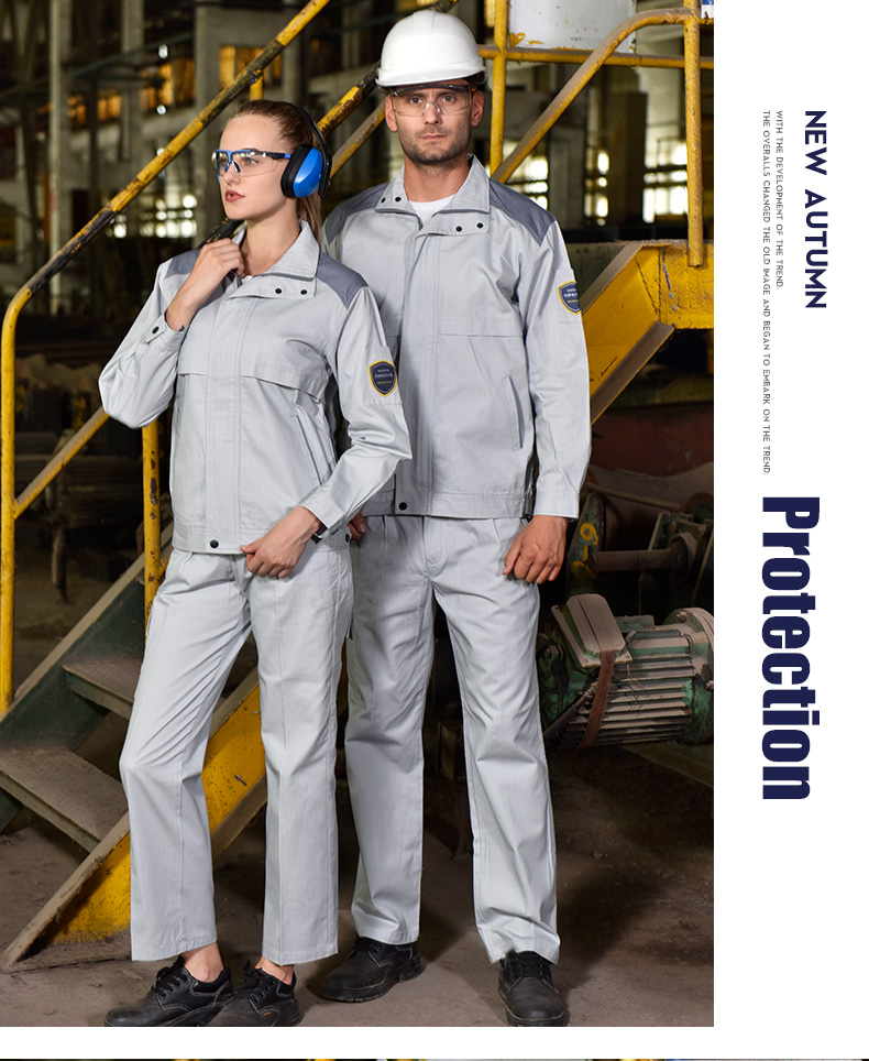 全棉防静电特种工作服套装男春秋长袖加厚电化工加油站劳保服定制(图9)