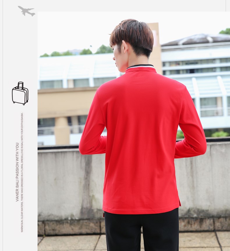 工作服定制印logo运动长袖有领t恤polo班服diy文化广告衫同学聚会(图14)