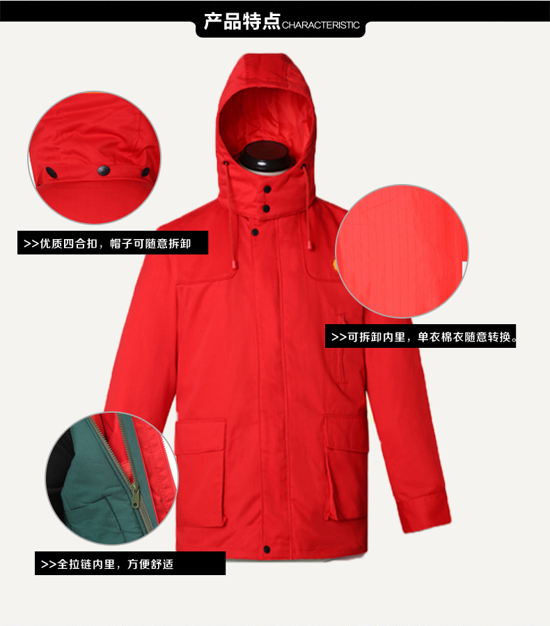 加油站工作服冬装加厚棉衣男中石化中石油防静电工作服棉服女保暖(图6)