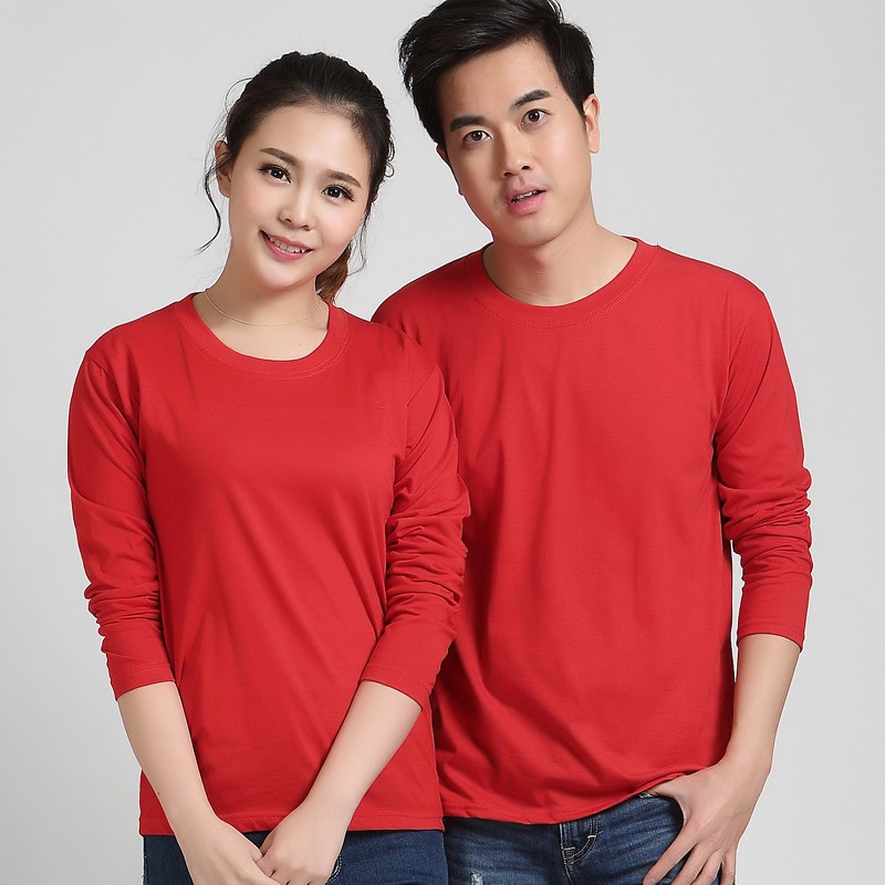 长袖广告衫定制工作服T恤同学会圆领纯棉polo衫印字logo文化衫(图31)