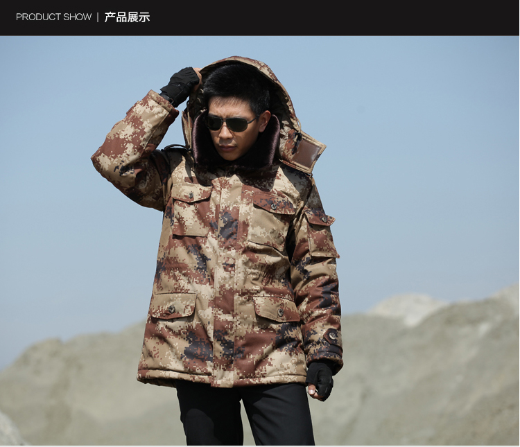 荒漠沙漠大衣加厚迷彩大衣冬季军大衣迷彩棉服防寒作训服棉大衣(图9)