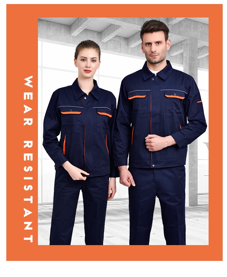 工作服套装男 长袖加厚耐磨工厂车间汽修服劳保服上衣定做印字(图16)