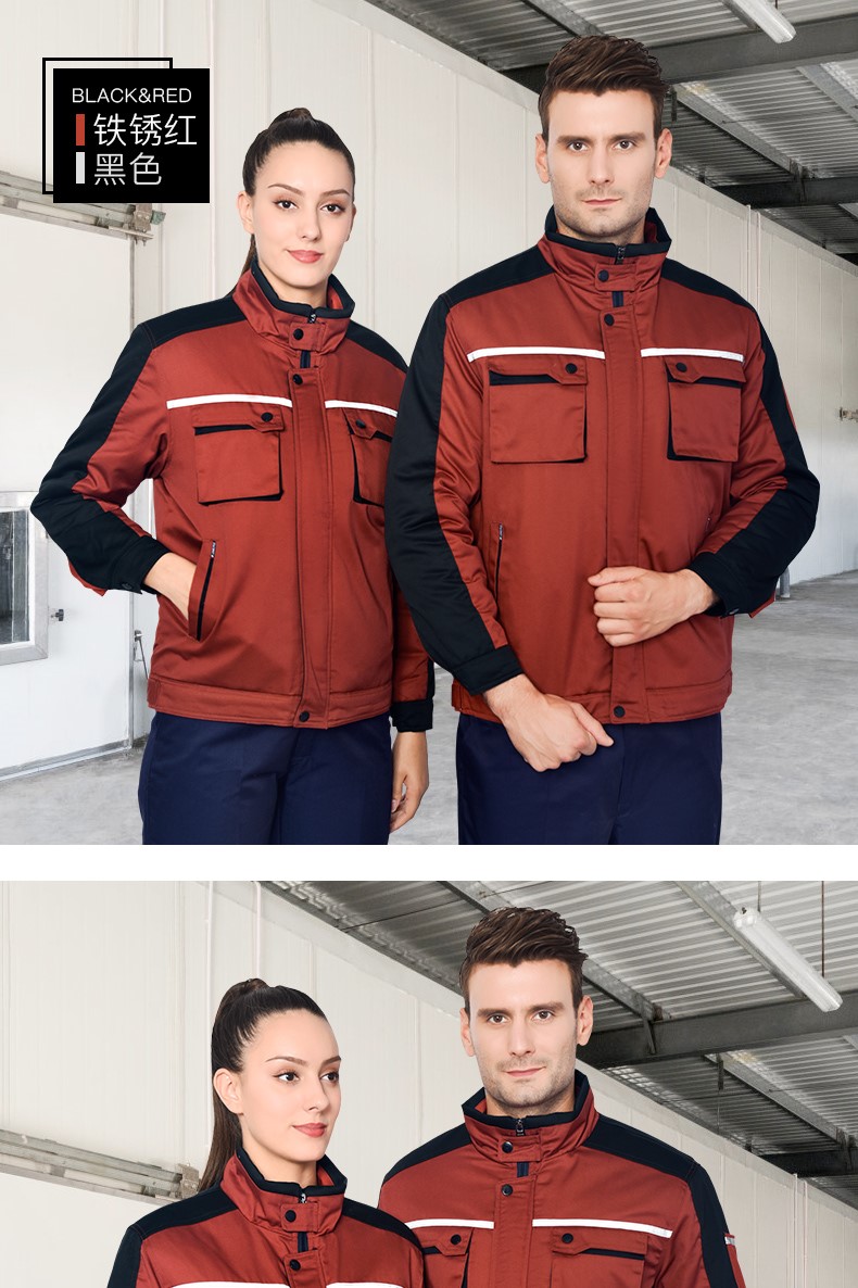 工作服棉衣男冬季加厚耐磨防寒棉服棉袄工厂车间反光条劳保服冬装(图11)