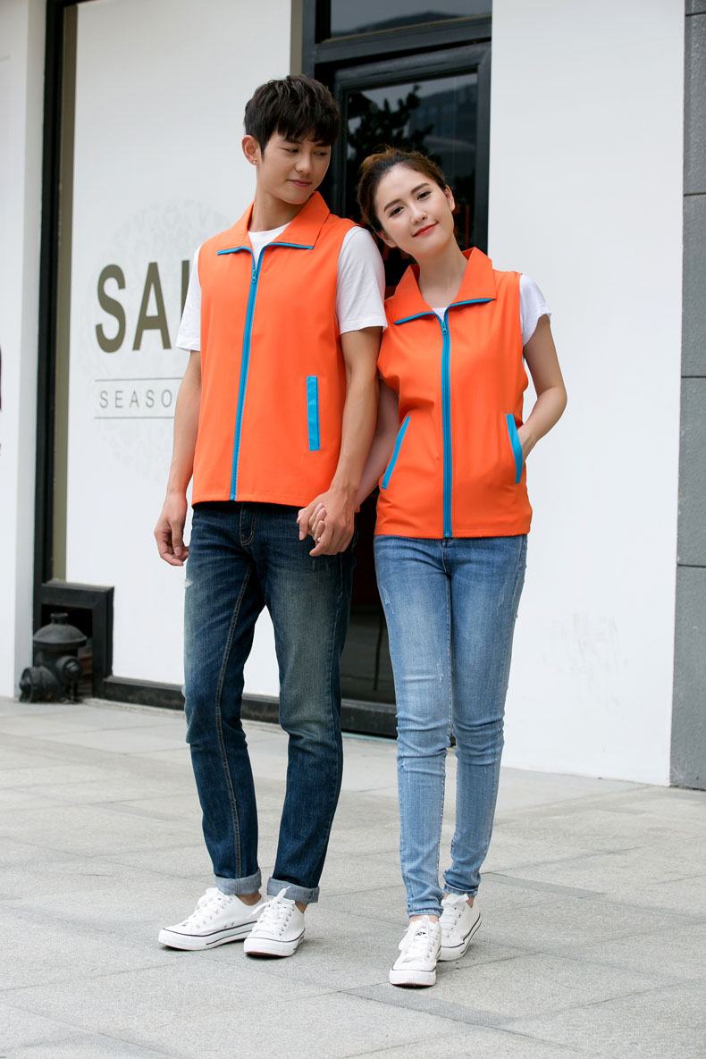 印logo定制志愿者马甲义工工作服公益活动服装v领背心纯棉红马甲(图69)