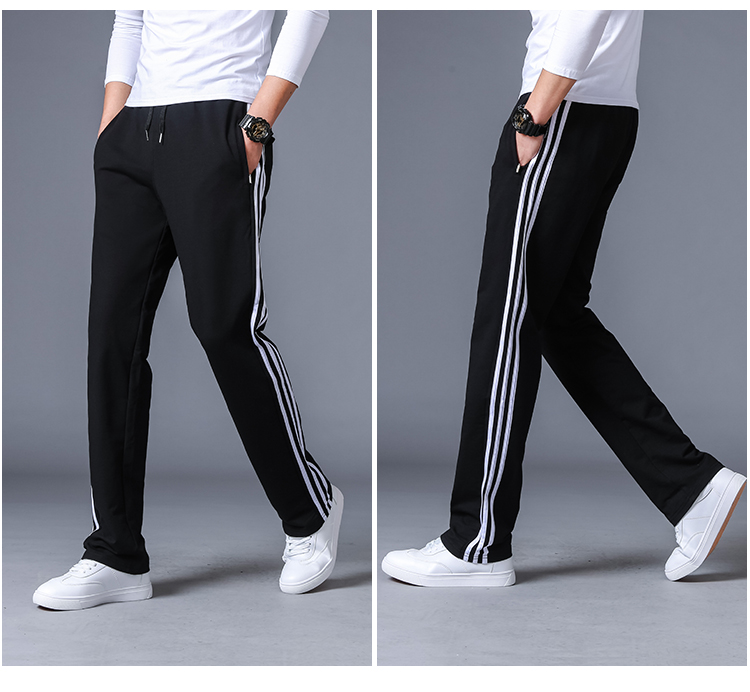运动裤男休闲裤秋冬季纯棉直筒长裤大码宽松加绒卫裤男春秋跑步裤(图22)