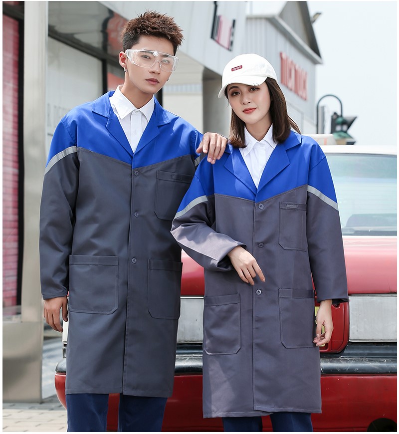 大褂工作服男长款耐脏防尘白色蓝大褂搬运耐磨劳保服罩衣医生护士(图15)