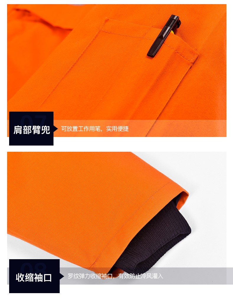 冬季工作服棉衣男劳保服棉服冬天加厚耐磨防寒保暖中长款棉袄套装(图26)
