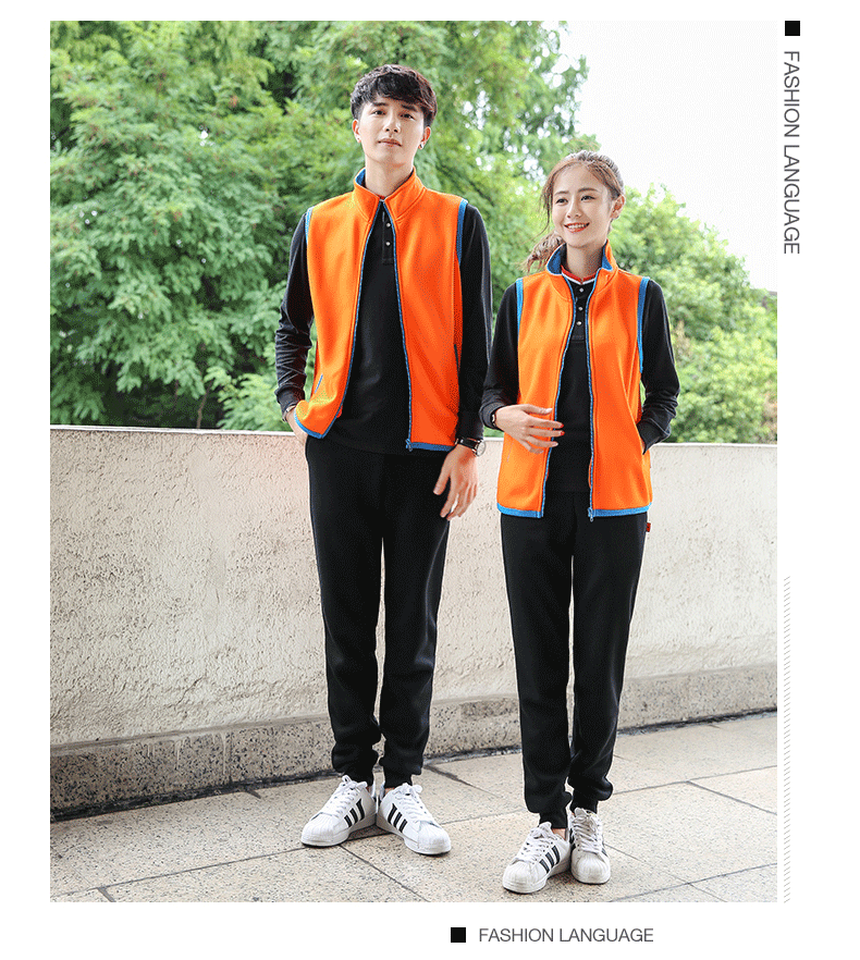 加绒马甲运动衫_定制工作服马甲聚会卫衣外套开衫男女装印花(图18)