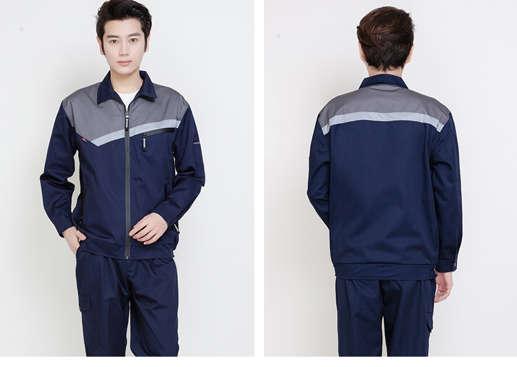 春秋长袖工作服套装男女反光条纯棉防烫耐磨劳保服冬防静电工作服(图28)