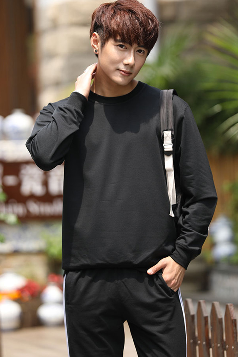 亲子活动团体纯色圆领广告衫长袖 定制学生班服卫衣 2019新款(图16)