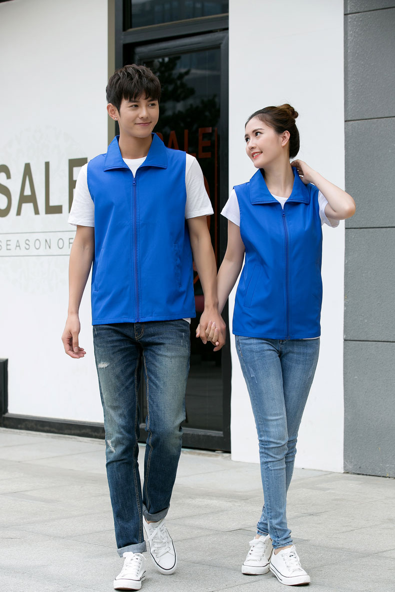 印logo定制志愿者马甲义工工作服公益活动服装v领背心纯棉红马甲(图79)