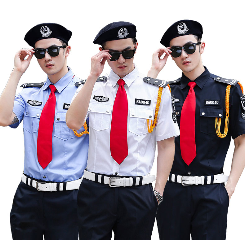 保安服短袖夏装工作服春秋形象岗黑蓝白售楼部房产酒店保安服套装(图19)