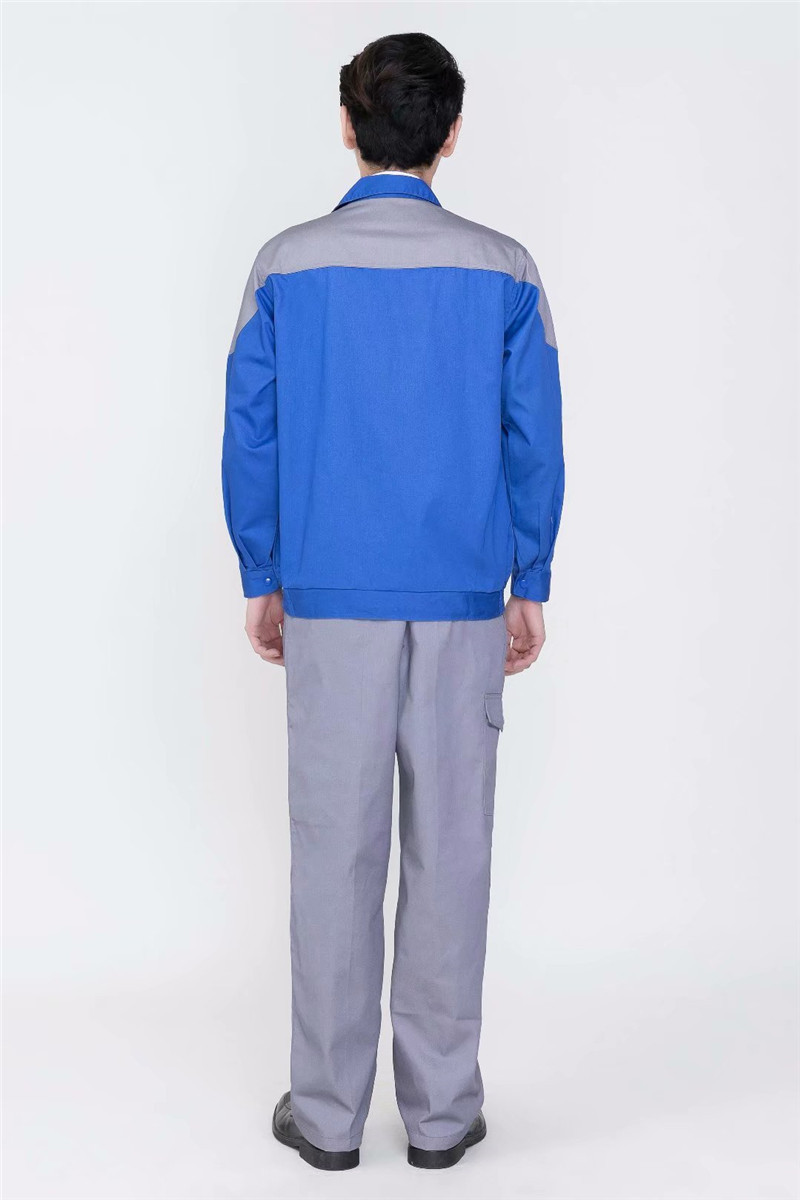 长袖拼色工作服套装男定制印字救援服劳保上衣汽修服工地车间(图2)