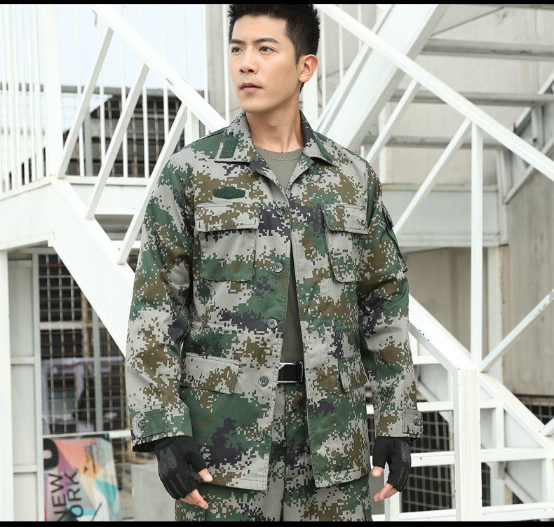 正品配发丛林迷彩服套装夏装军训服男女特种兵林地荒漠迷彩作训服(图5)