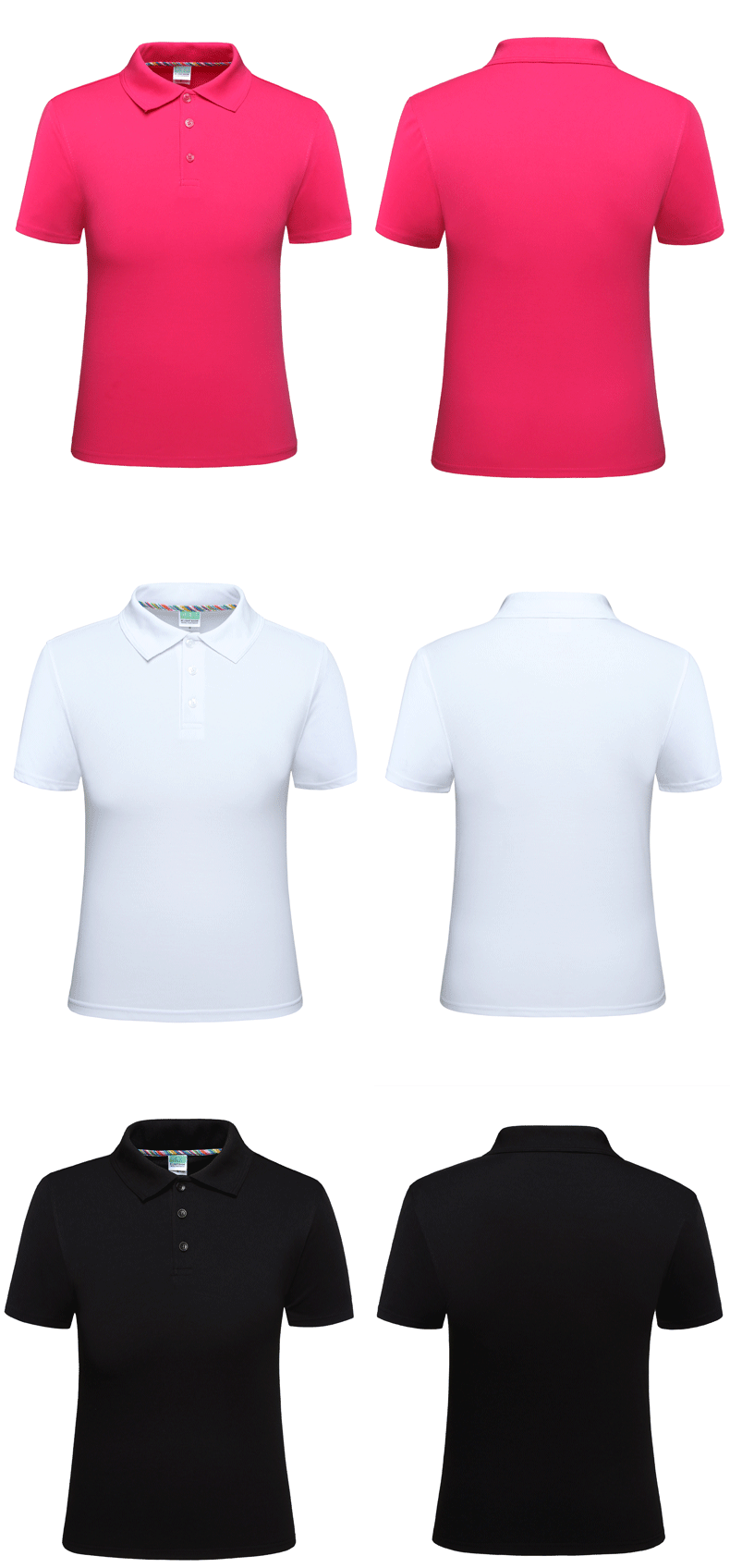 新款立领纯棉T恤男女短袖POLO定制 夏季工作服广告衫 工装diy印字(图6)