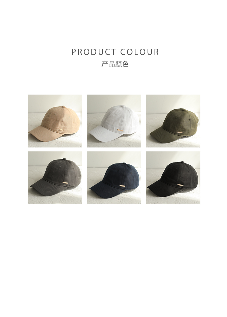 印计谷羽定制款金属标 棒球帽女秋冬韩版百搭鸭舌帽日系文艺帽子(图5)