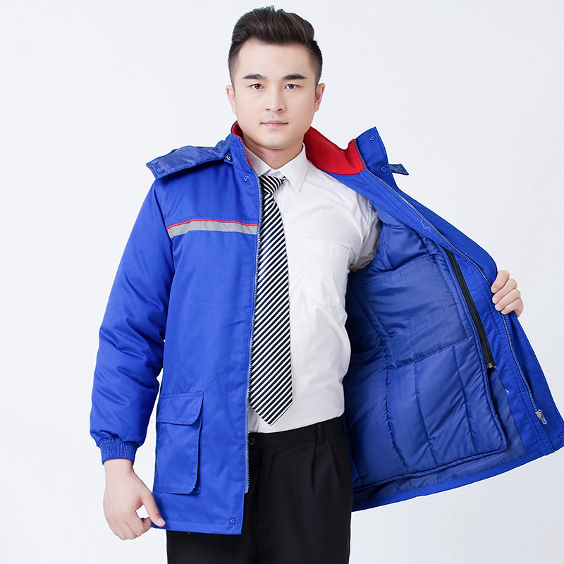 防静电棉服加油站工作服冬装 劳保棉衣 中石化反光条冬装棉袄(图4)