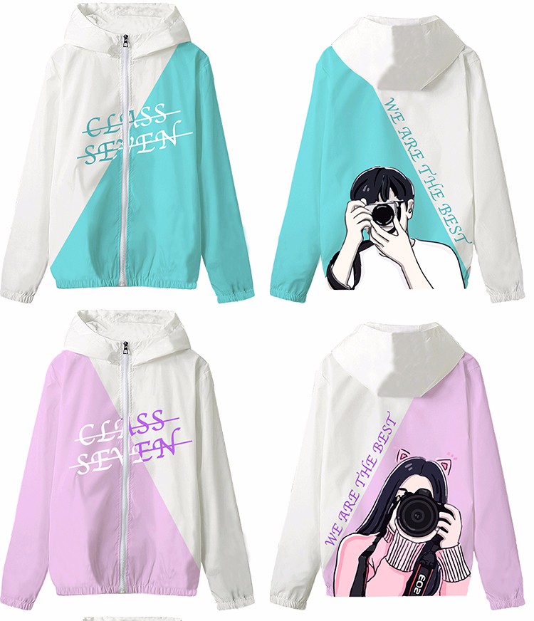全身印班服长袖连帽外套拉链风衣定做diy学生运动会队服卫衣定制(图19)