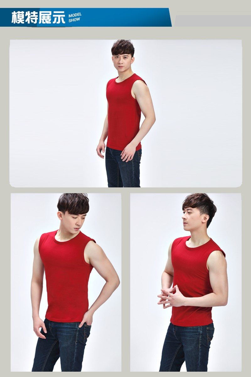 1575172819686944.jpg 男士背心加大码纯棉汗衫无袖T恤坎肩宽松休闲运动健身跨栏打底衫(图4)