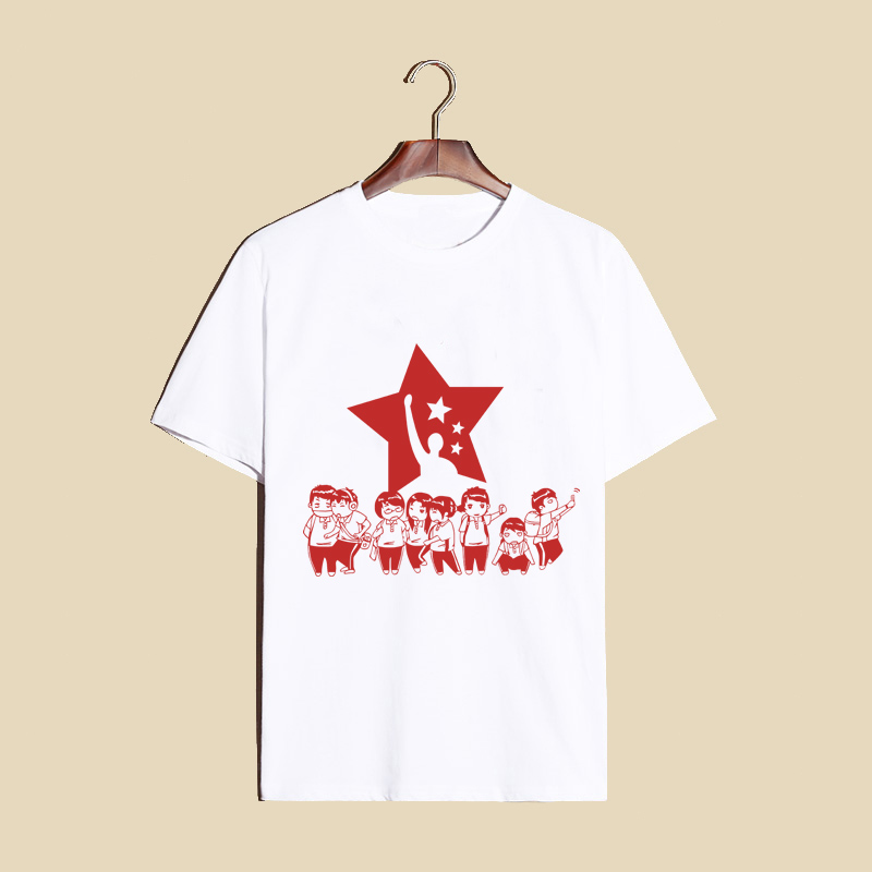 夏季班服定制短袖T恤韩版宽松半袖初中学生学院风毕业季拍照服装(图13)