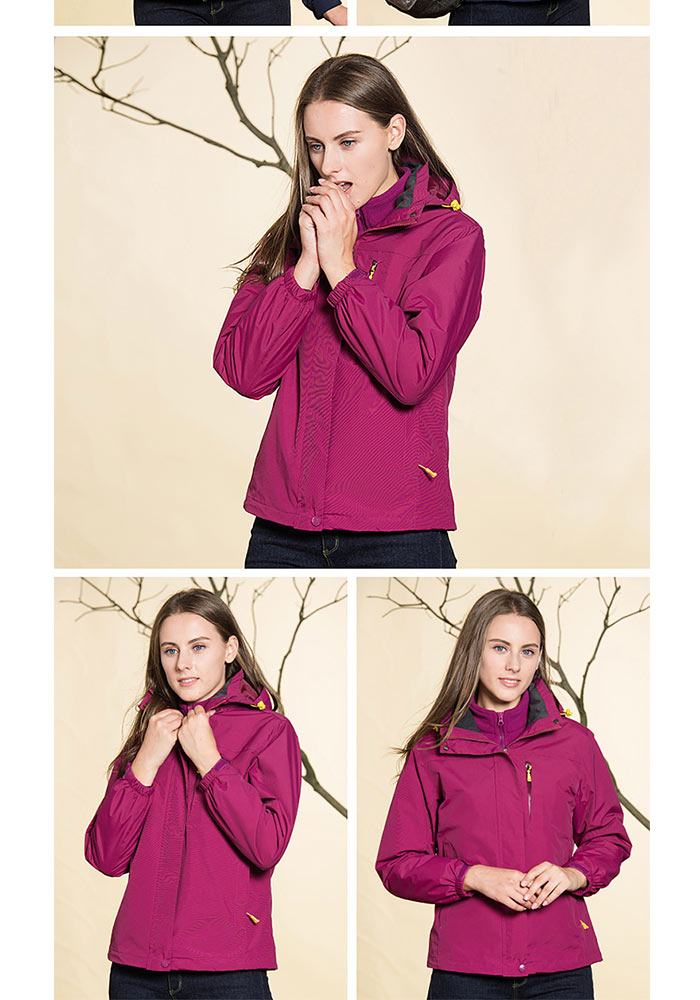 冬季大红色冲锋衣女三合一可拆卸加绒加厚防寒工作服男定制印logo(图19)