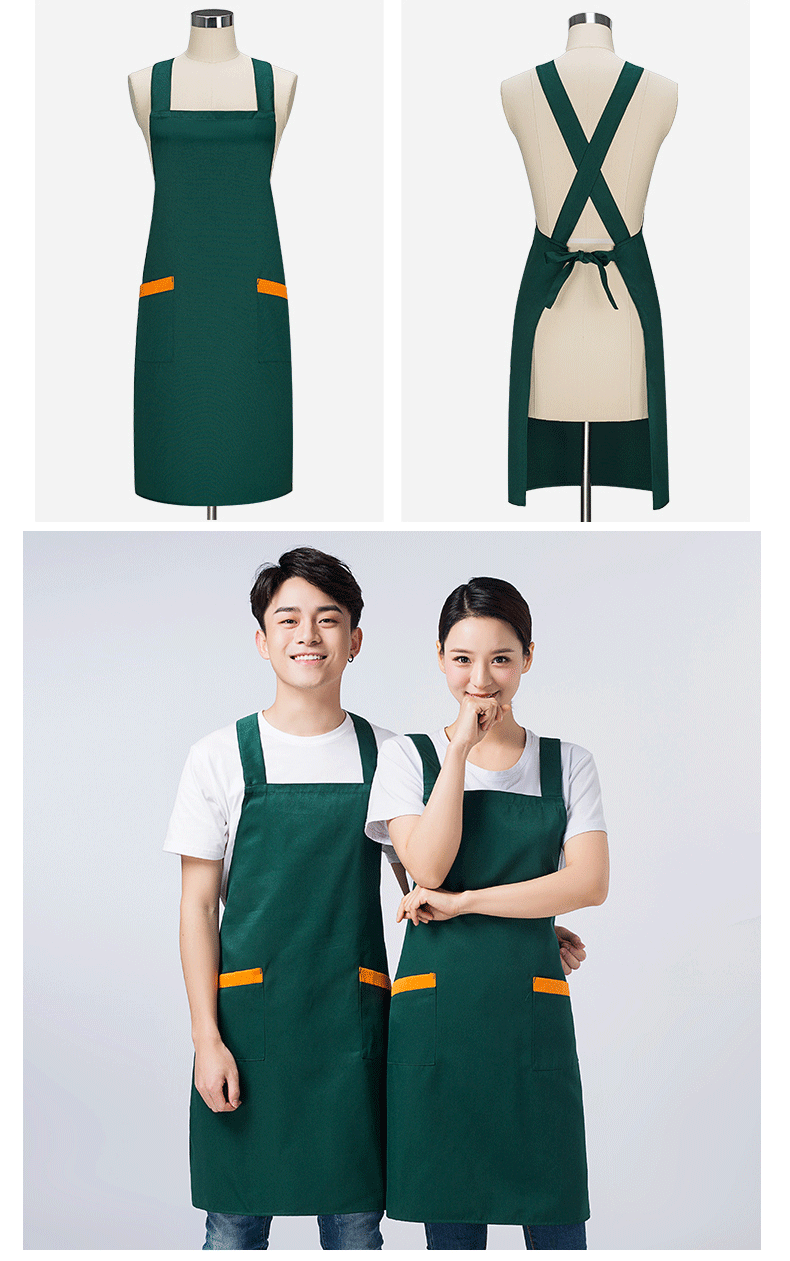 围裙定制logo印字时尚女订做家用超市奶茶店餐饮厨房工作服围腰男(图10)