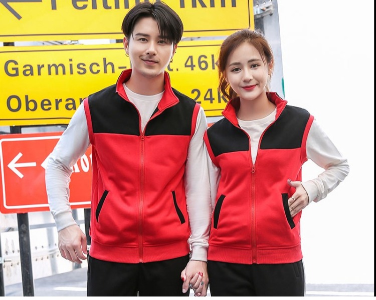 马甲定制logo秋冬棉外套加绒广告背心网吧超市健身教练工作服(图1)