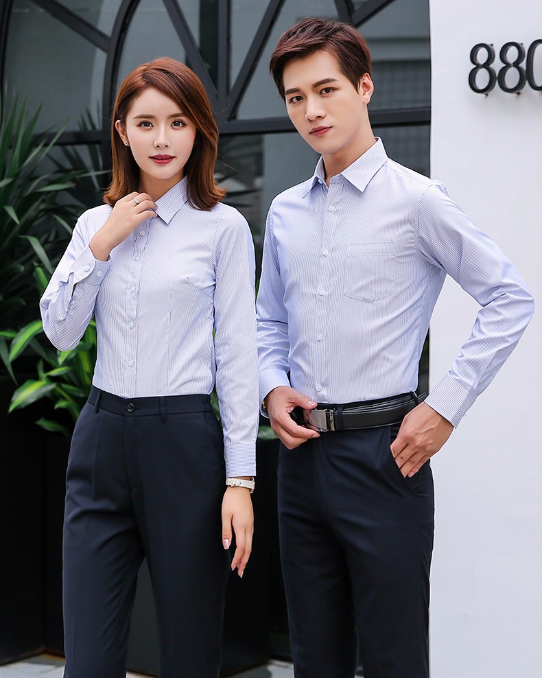 1573553847244920.jpg 银行工作服女套装职业衬衫2019秋季新款男女同款正装定制logo衬衣长袖(图12)