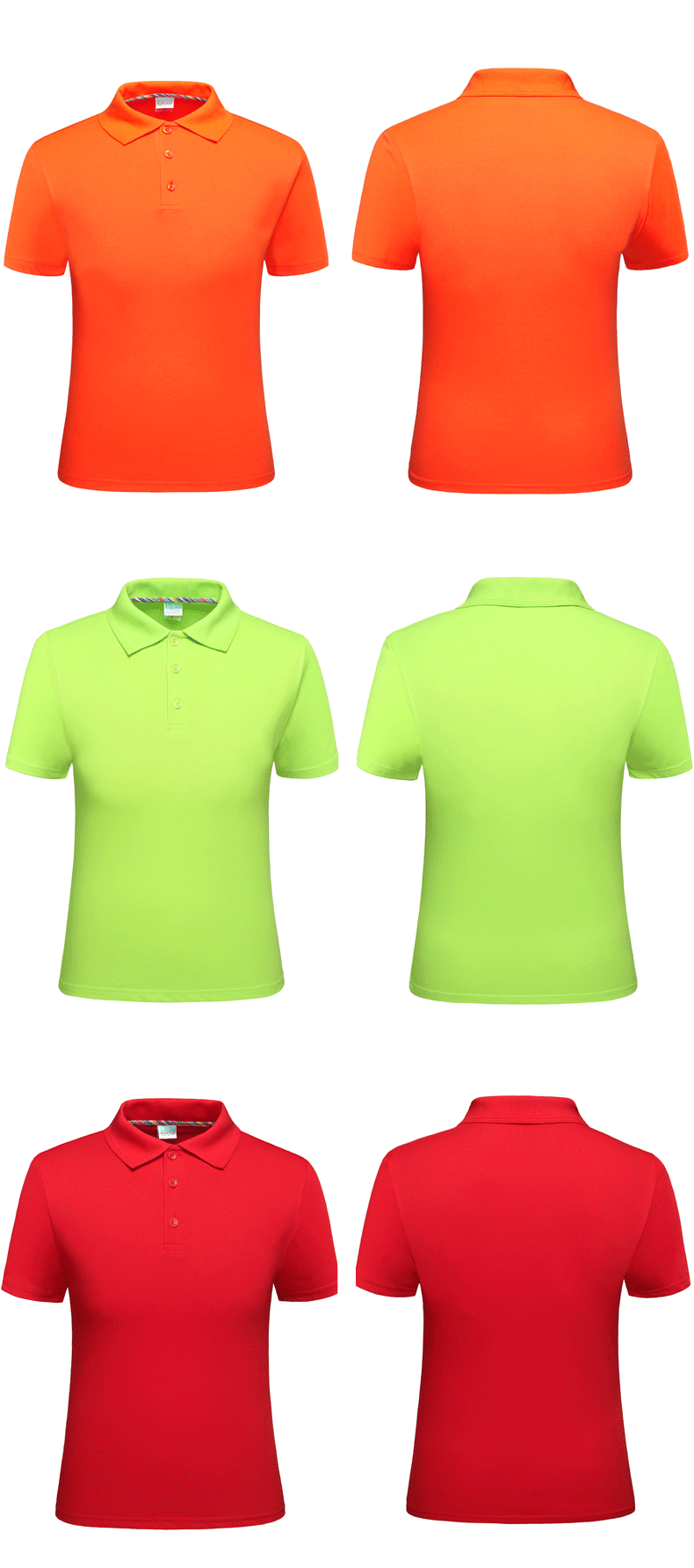 新款立领纯棉T恤男女短袖POLO定制 夏季工作服广告衫 工装diy印字(图5)