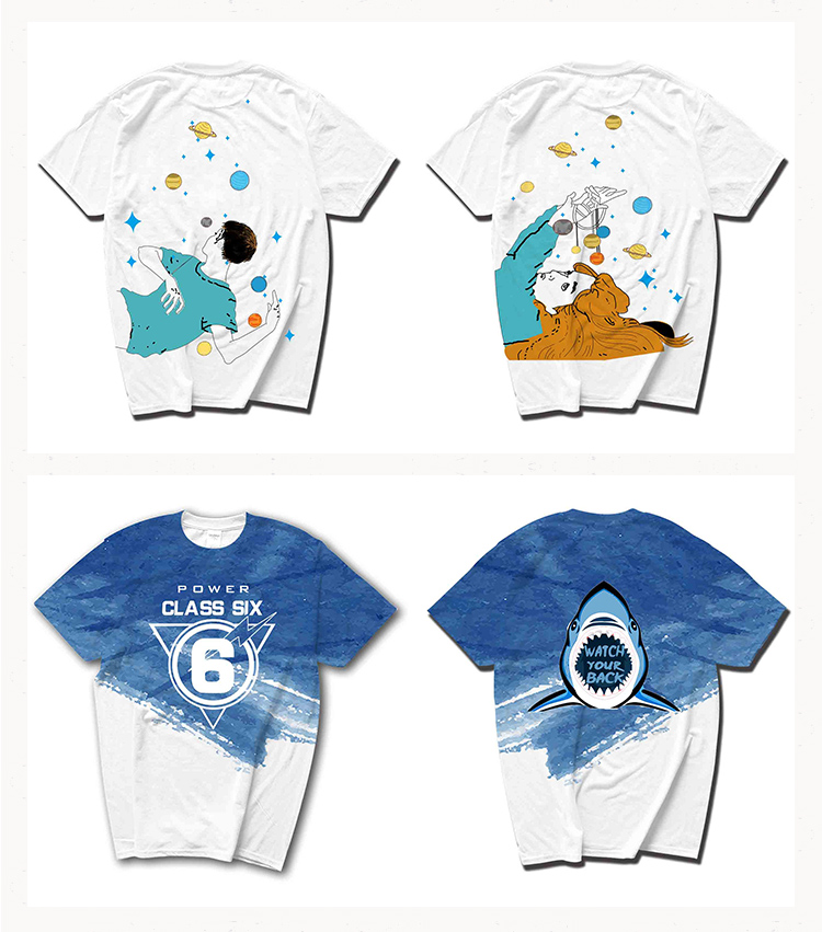 全身印班服定制t恤短袖夏季学生运动会diy字图高中生衣服ins港风(图10)