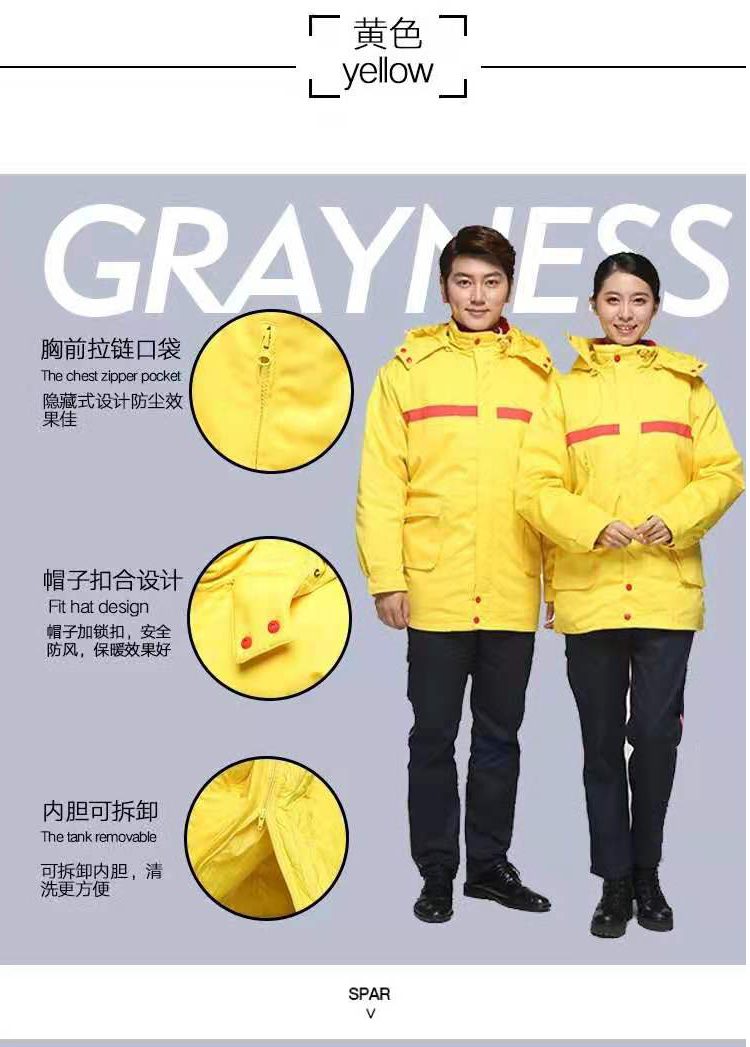 工作服冬装 棉服加厚防静电棉衣长袖中石化中石油套装(图10)