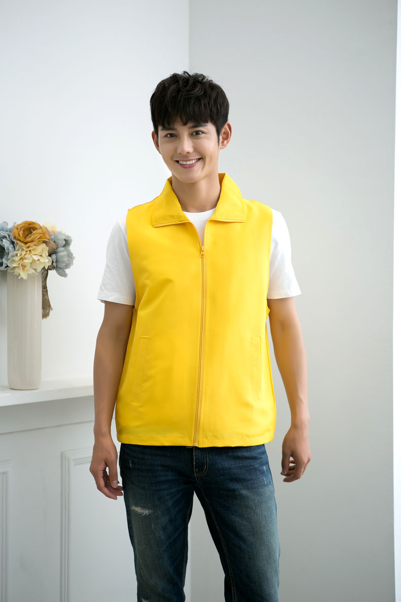 印logo定制志愿者马甲义工工作服公益活动服装v领背心纯棉红马甲(图23)