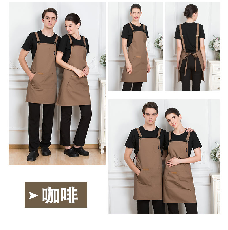 韩版定做LOGO背带园艺网咖理发加厚耐磨西餐厅烘焙蛋糕奶茶店围裙(图9)