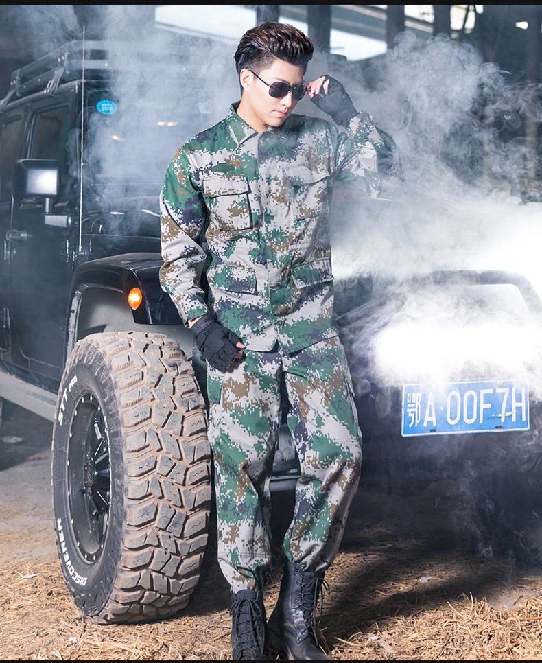 迷彩服套装男作训服特种兵制服丛林荒漠迷彩军训服冬季训练服军装(图17)