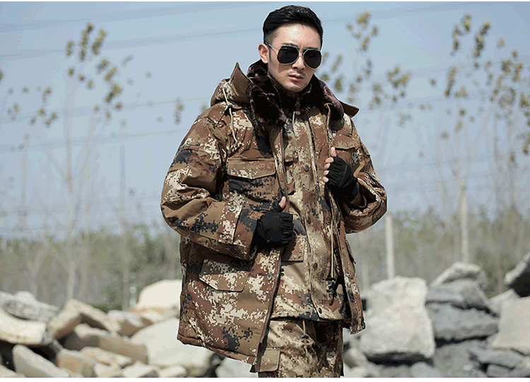 军大衣男冬季加厚防寒服特种兵作训棉大衣冷库工作服荒漠迷彩大衣(图14)